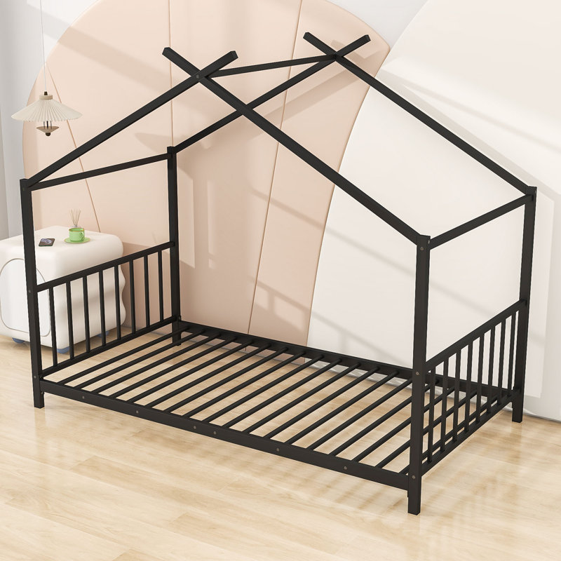 Lit plateforme en métal Adeyinka, Noir