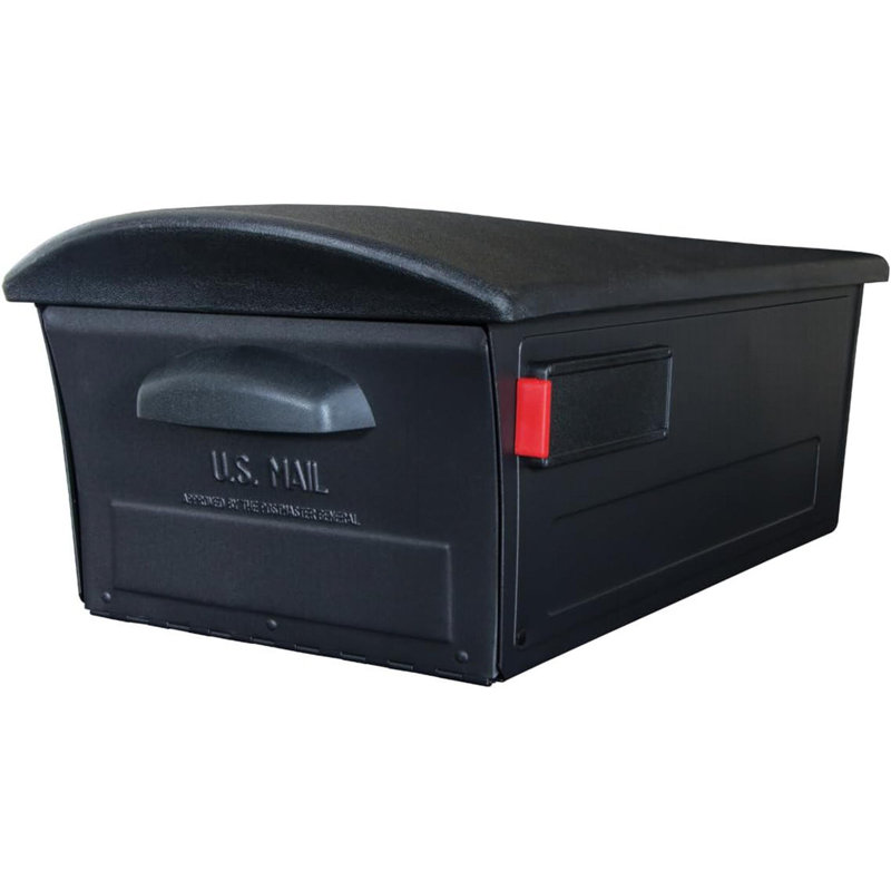 Boîte aux lettres noire grande capacité à fixer sur poteau - plastique Mailsafe, code de compatibilité C