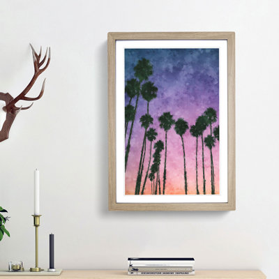 Palm Trees at Sunset - Picture Frame Graphic Art Print