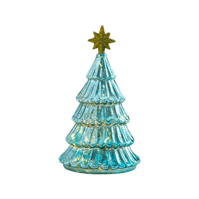 Crystal Glass Christmas Tree Ornaments Christmas Scene Decoration Home Luminous Night Light Props Christmas Decoration