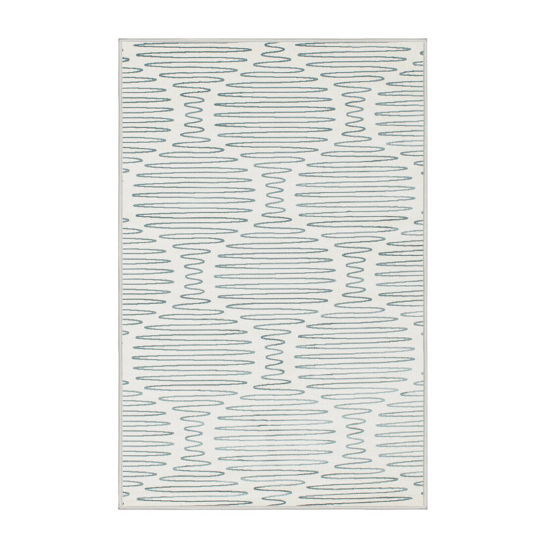 Tapis contemporain vert clair, Rectangle 3 pi x 5 pi
