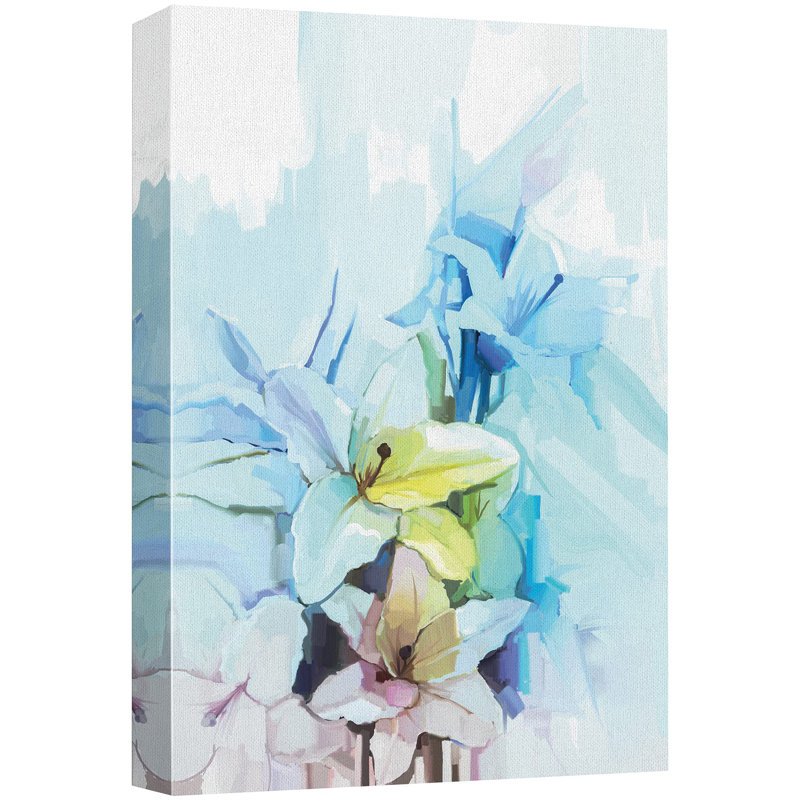 «Smudge Effect Lily Bouquet Colorful Multicolor» sur toile, H 48 po x l 32 po