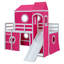Lit mezzanine simple avec glissade, tente et tour rose, conception peu encombrante pour chambre d'enfant