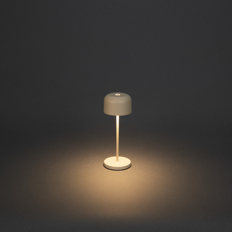 Lille Mini Cordless Table Lamp - USB Rechargeable, Dimmable LED, Elegant Design, Beige, 20cm H x 7.5cm W x 7.5cm D