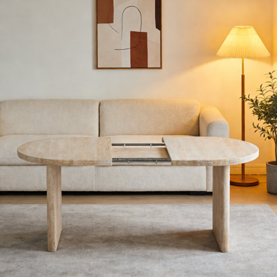 55.12"-70.87"Extendable Dining Table With Removable Extension Leaves