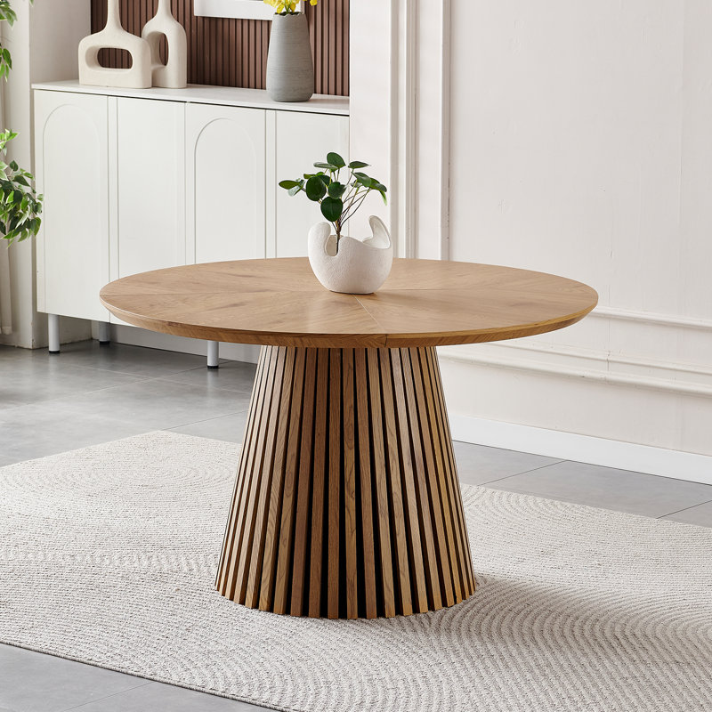 Table de salle à manger 47 ", H 29,53 po x L 47,24 po x l 47,24 po, Bois naturel