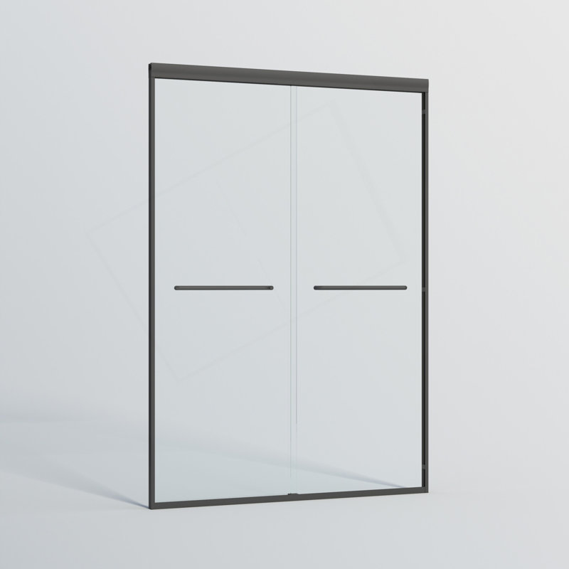 44-48 In. W X 72 In. H Double Sliding Shower Door, Semi-Frameless Bypass Bathroom Sliding Door With 1/4" (6Mm) Tempered Glass For Walk-In Shower