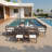 7 Pieces Outdoor Dining Set Included 1 Large Table And 6 Stackable Chairs  With Cushions And Waterproof Feature-100627291