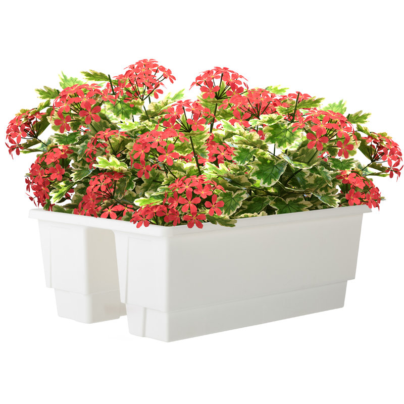 Lliwen Railing Planter - 20.75-Inch Flower Box with Drainage Insert - 6-Gallon Outdoor Planter Box - Deck, Porch, or Balcony Planter by Pure Garden