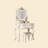 31.5"Light Luxury Compact Solid Wood Vanity Desk with Heart-shaped Mirror