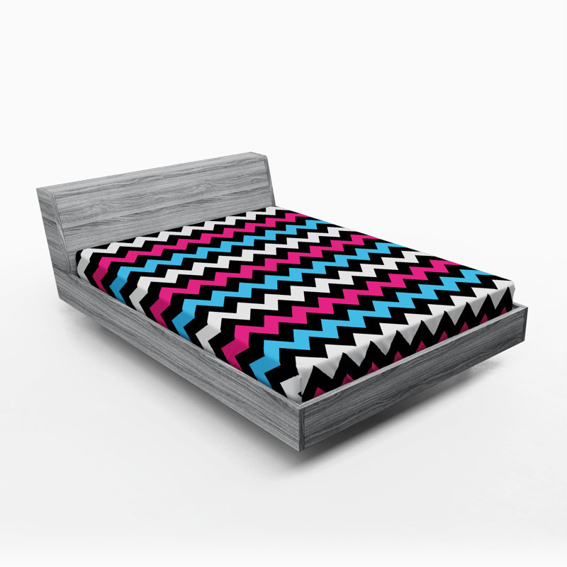 Microfiber Chevron Fitted Sheet, Full Fitted Sheet