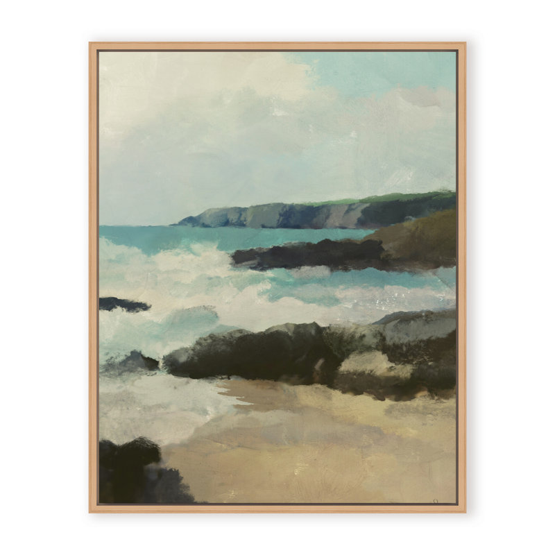 Coastal Retreat Rocky Beach, 48" H x 36" W x 2.375" D, Framed Canvas, White