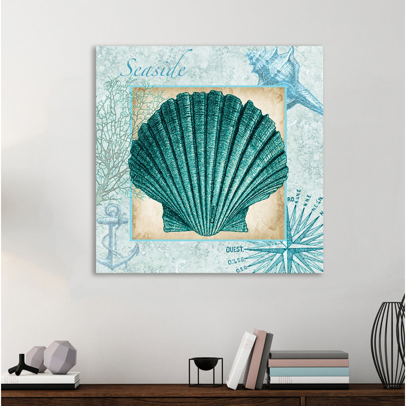 Aqua Shell Scallop by Tre Sorelle Studios - Wrapped Canvas Print, 121.92cm H x 121.92cm W
