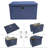 Navy Blue Storage Box Collapsible Essentials Fabric Decorative Bin
