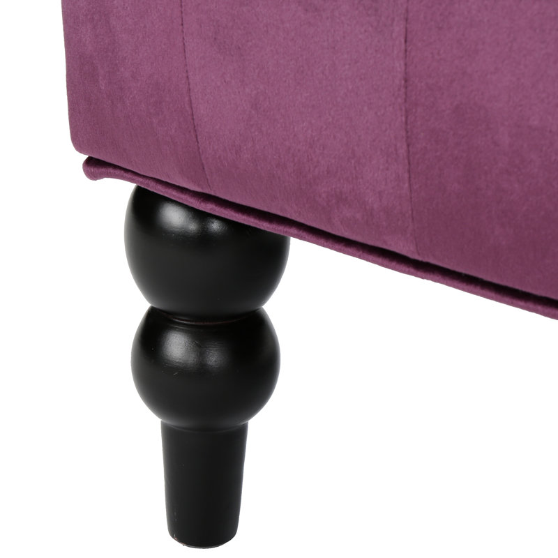 Velours de luxe avec dossier à oreilles et capitonnage à boutons fins, P 34,73 po x H 38,23 po, couleur l 51,19 po, H 51,2 po