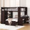 Full Size Loft Bed With A Twin Size Stand-Alone Bed, Shelves,Desk,And Wardrobe-White