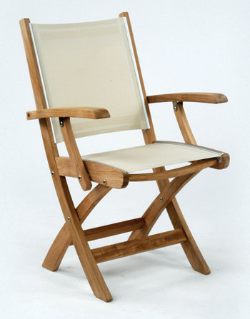 St. Tropez Outdoor Dining Armchair, Canvas Taupe Sunbrella® Canvas