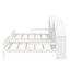 Lit plateforme simple avec tête de lit et table de chevet-289024171