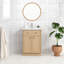 Colucci 24 po Meuble-lavabo autoportant à simple cuve en chêne rétro avec comptoir en céramique