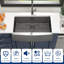 Évier de cuisine de ferme en acier inoxydable avec accessoires L 36 po x l 21 po-69131878