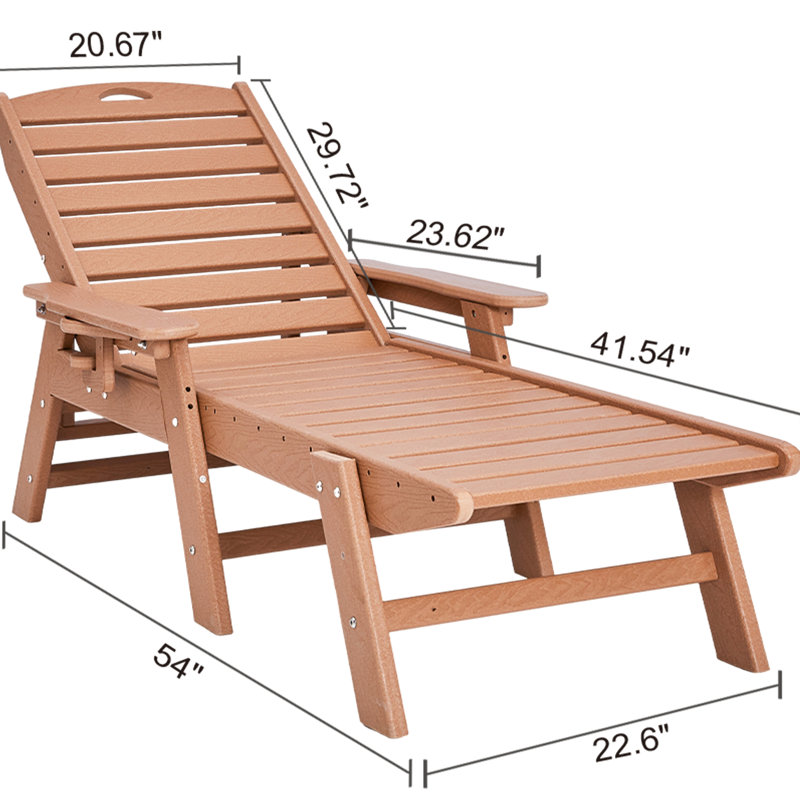 Chaise longue d'extérieur marron, réglable en 6 positions, résistante aux intempéries, grande capacité de charge, confortable.