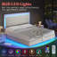Lit double flottant avec lumière DEL Tryston, blanc-1720832467-1720832478