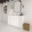 Ensemble de meuble-lavabo autoportant blanc mat avec plateau en marbre de Carrare 48 po Alexxis-1282237354
