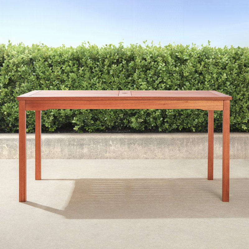 Table de salle à manger d'extérieur rectangulaire, Bois naturel