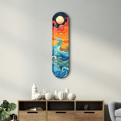 Elegant Decorative Tempered Glass Painting, 7.9 x 31.5 inches | 100% Tempered Glass (Thickness: 0.16 inches) | UV Printed Design, Perfect for Home Décor & Wall Art, Durable and Stylish Addition to Any Room