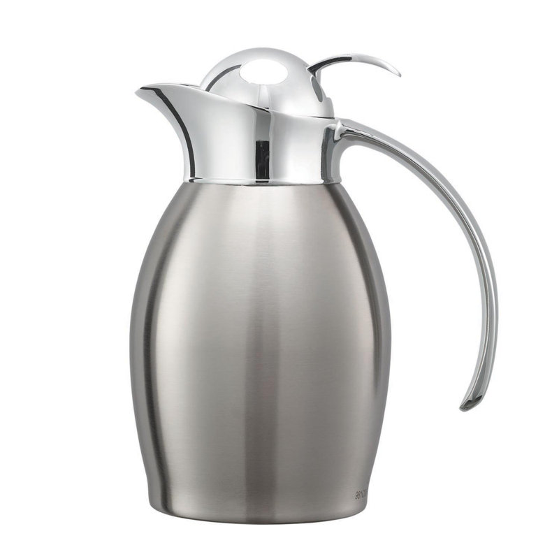 Serveur isotherme à bouton-poussoir 2,5 tasses en acier inoxydable, Brossé