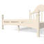 Lit plateforme avec tête de lit chic, structure en bois massif, support à lattes, pas de sommier tapissier, conception basse à terre, beige-130155208-130155203