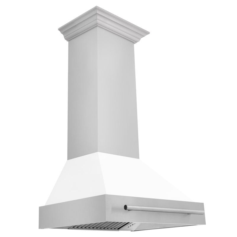 30" 400 CFM Ducted Wall Mount Range Hood with Nightlight, White Matte