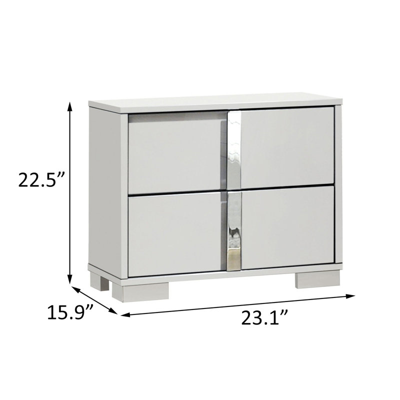 Table de chevet, blanc, Blanc