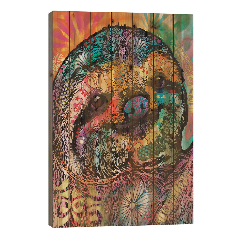 «Sloth» par Dean Russo, impression sur toile, H 40 po x l 26 po x P 1,5 po, Bois