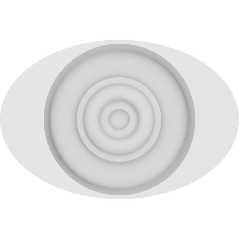 Rosette de dalton avec bord biseauté Standard, H 2 po x l 3 po x P 0,5 po