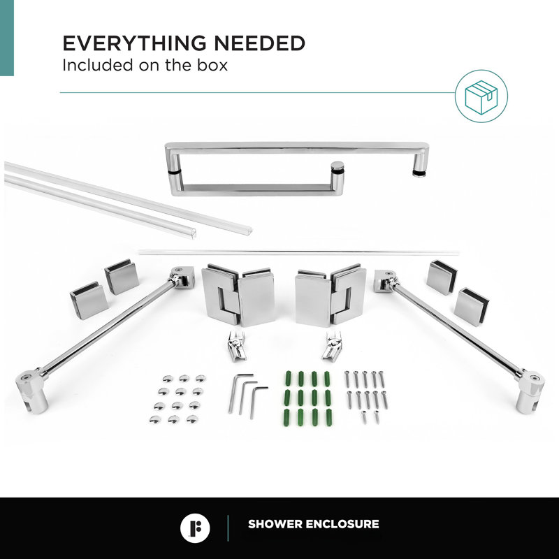 42'' Polished Chrome Frameless Neo Angle Shower Enclosure