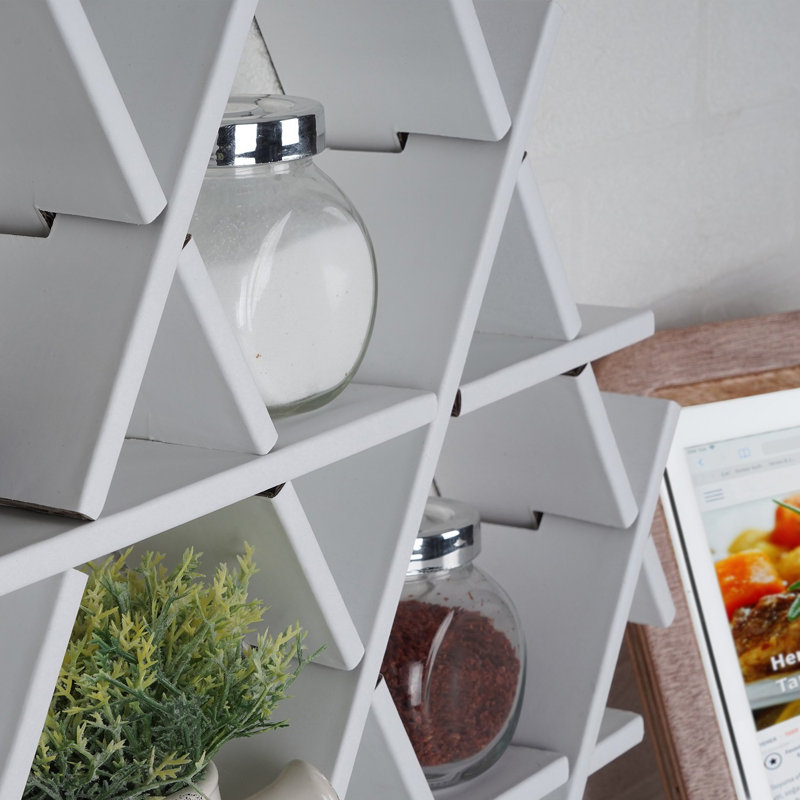Aaliyha 4 Piece Hexagon Accent Shelf, 70cm H x 67cm W x 11 cm D, White