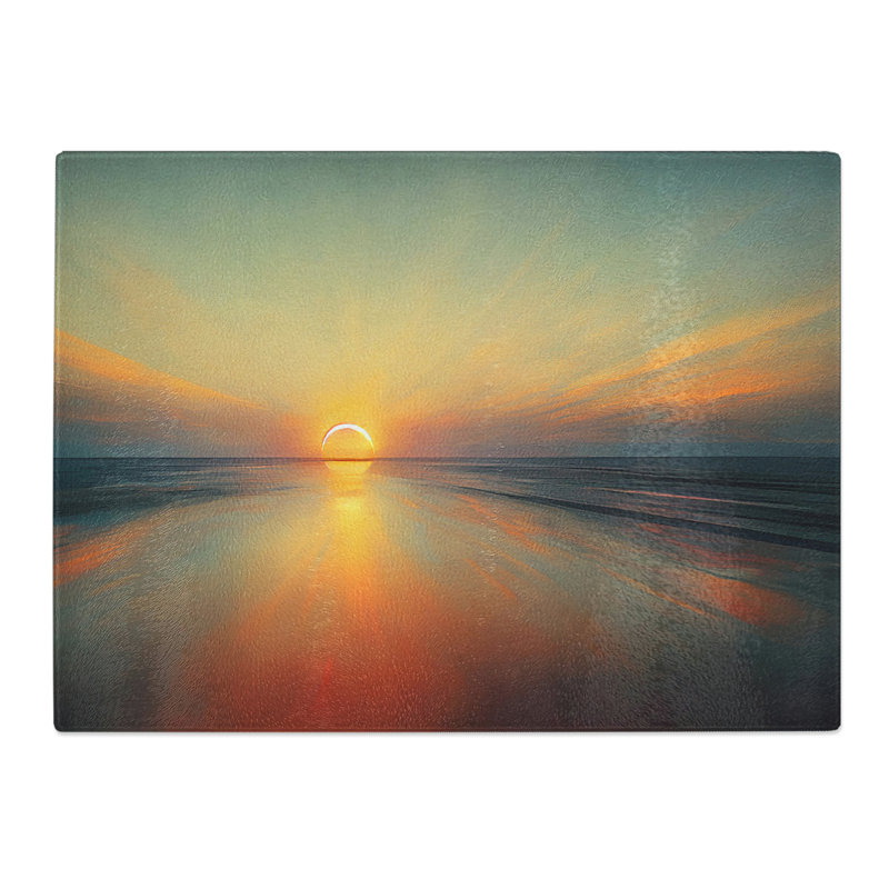 Serene Sunrise  Glass Chopping Board