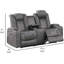 Le confort rencontre le style: causeuse inclinable grise électrique pour une détente ultime