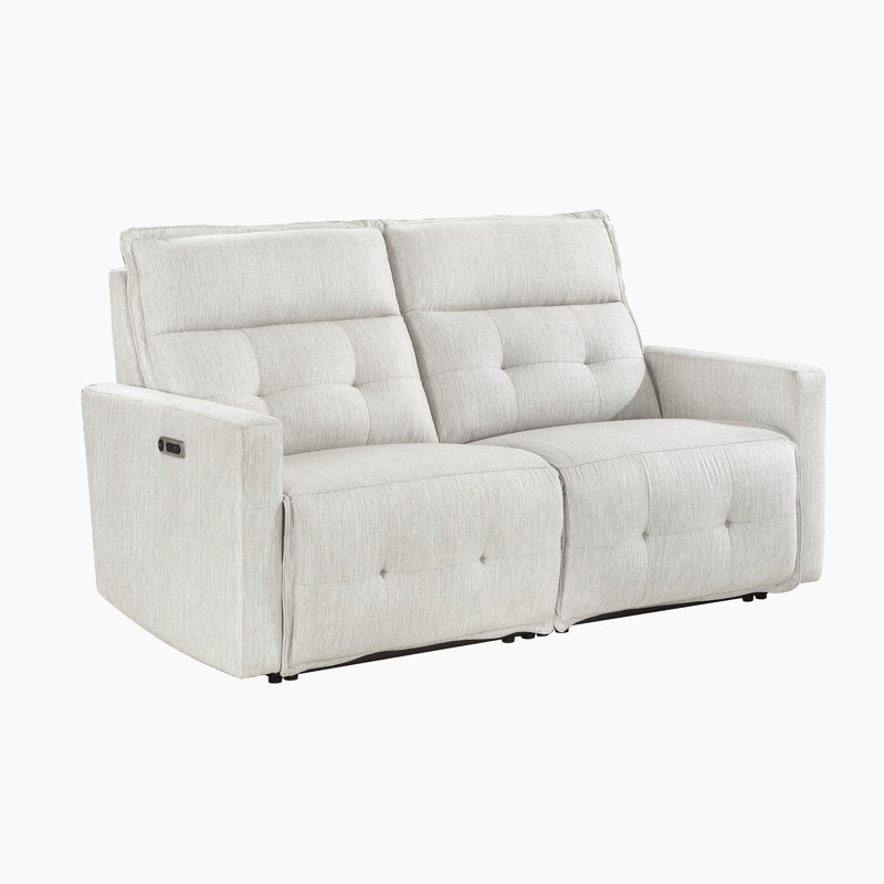Niehaus 72.5" Modern & Contemporary Textured Power Reclining Loveseat with Effortless Dual Power Recline with Power Headrests, Premium High-Resiliency Foam Cushions