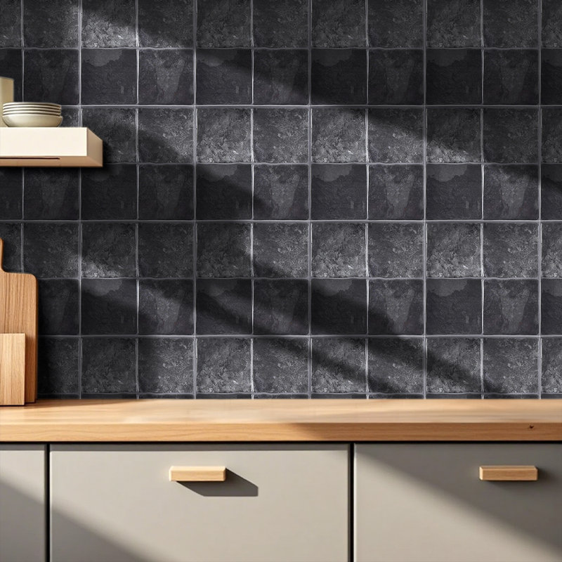 23cm x 23cm Peel and Stick Tile, Dark Grey