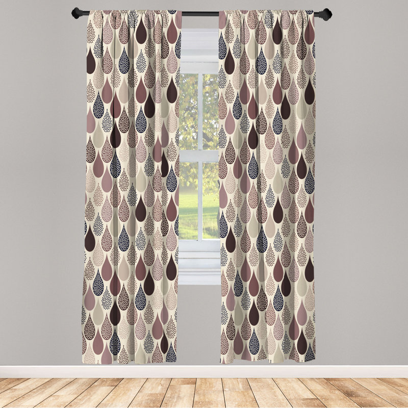 Microfiber Floral Semi-Sheer Rod Pocket Curtain Panels, 28" W x 84" L, Medium Gray