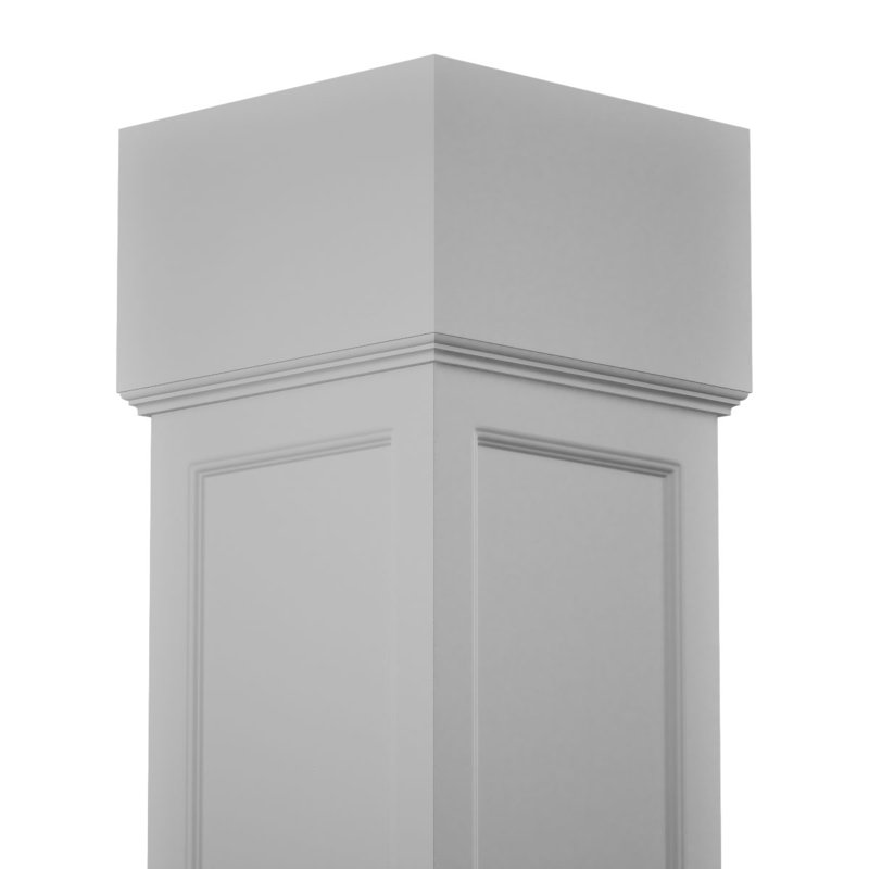 Ensemble de colonnes encastrées carrées classiques en PVC avec base standard standard Craftsman, H 108 po x l 9,63 po