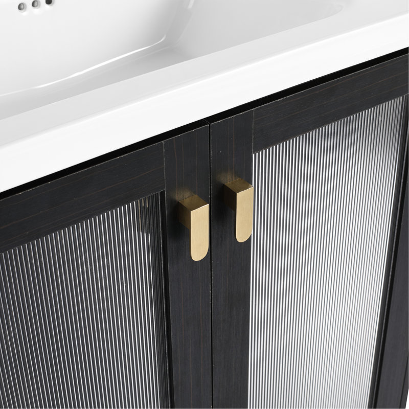 Meuble-lavabo autoportant avec lavabo en céramique