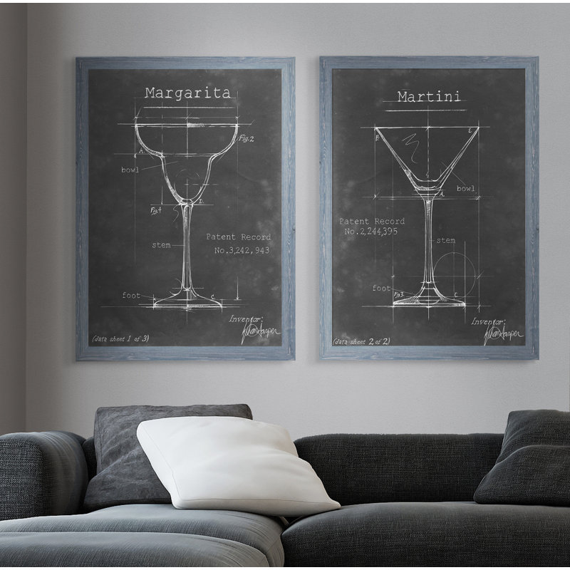 « articles bar blueprint v » par antonymeus bunjamin (abe)-2 pièces, ensemble de 2 reproductions d’art sur image