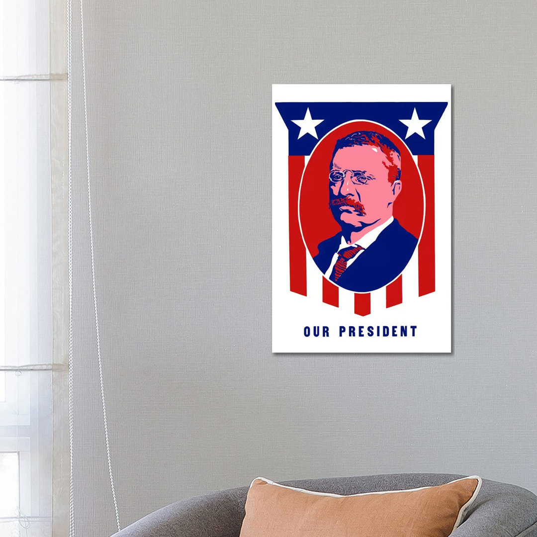 Poster Of President Theodore Roosevelt by Stocktrek Images - Wrapped Canvas Print