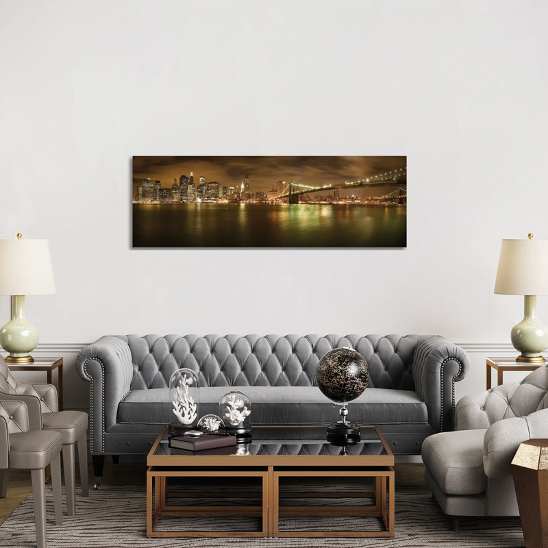 New York Skyline by Shubhra Pandit - Wrapped Canvas Panoramic Print, 152.4 cm H x 50.8 cm W x 3.175 cm D