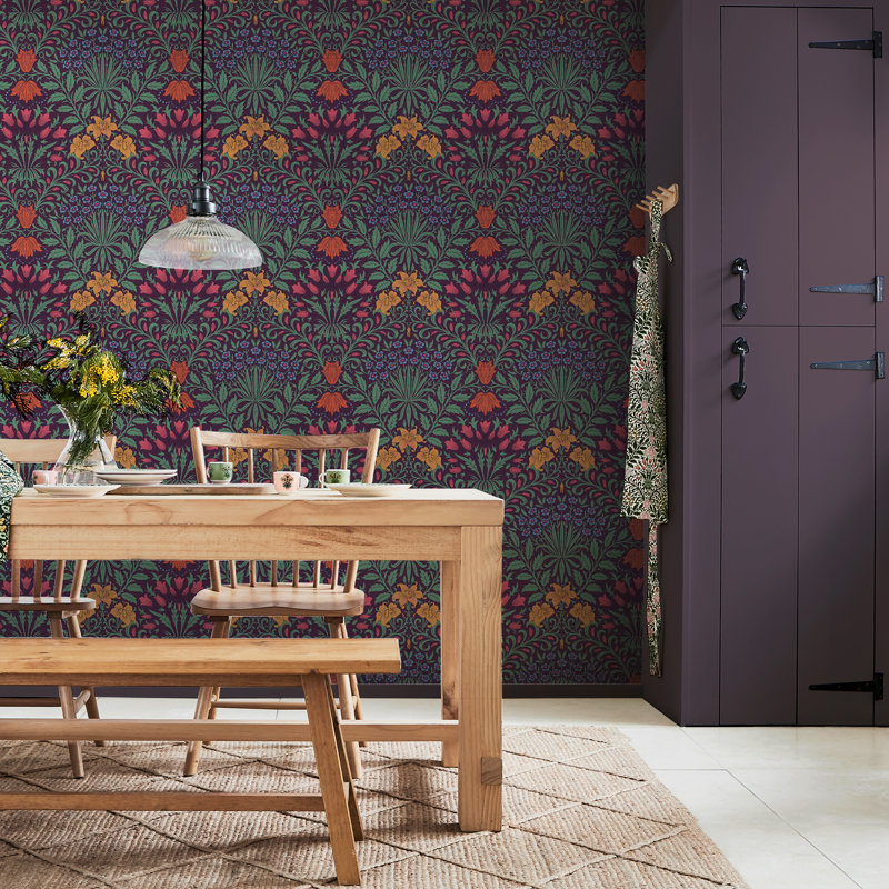William Morris Garden Soft Wallpaper, Purple