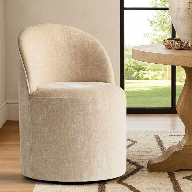 Chaise roulante rembourrée en chenille avec roulettes cachées, Brun clair pâle, 1