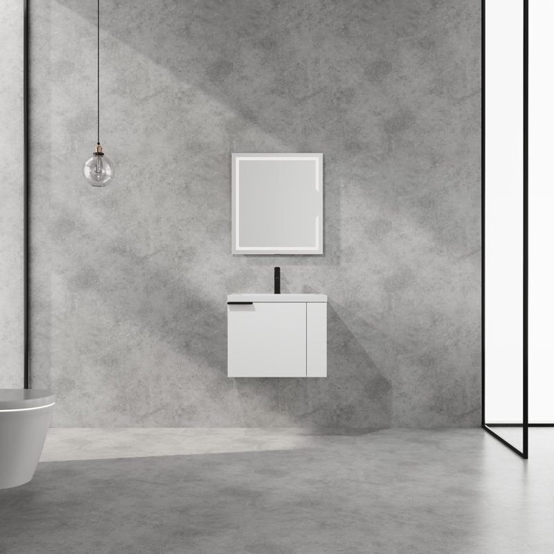 Ensemble de meuble-lavabo moderne blanc composable pour grand espace avec lavabo